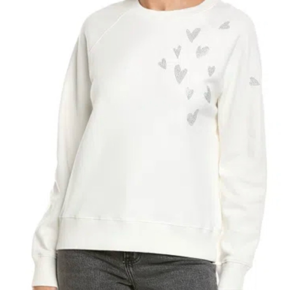 NEW NWT Zadig & Voltaire Women's Strass Heart Sweatshirt size M